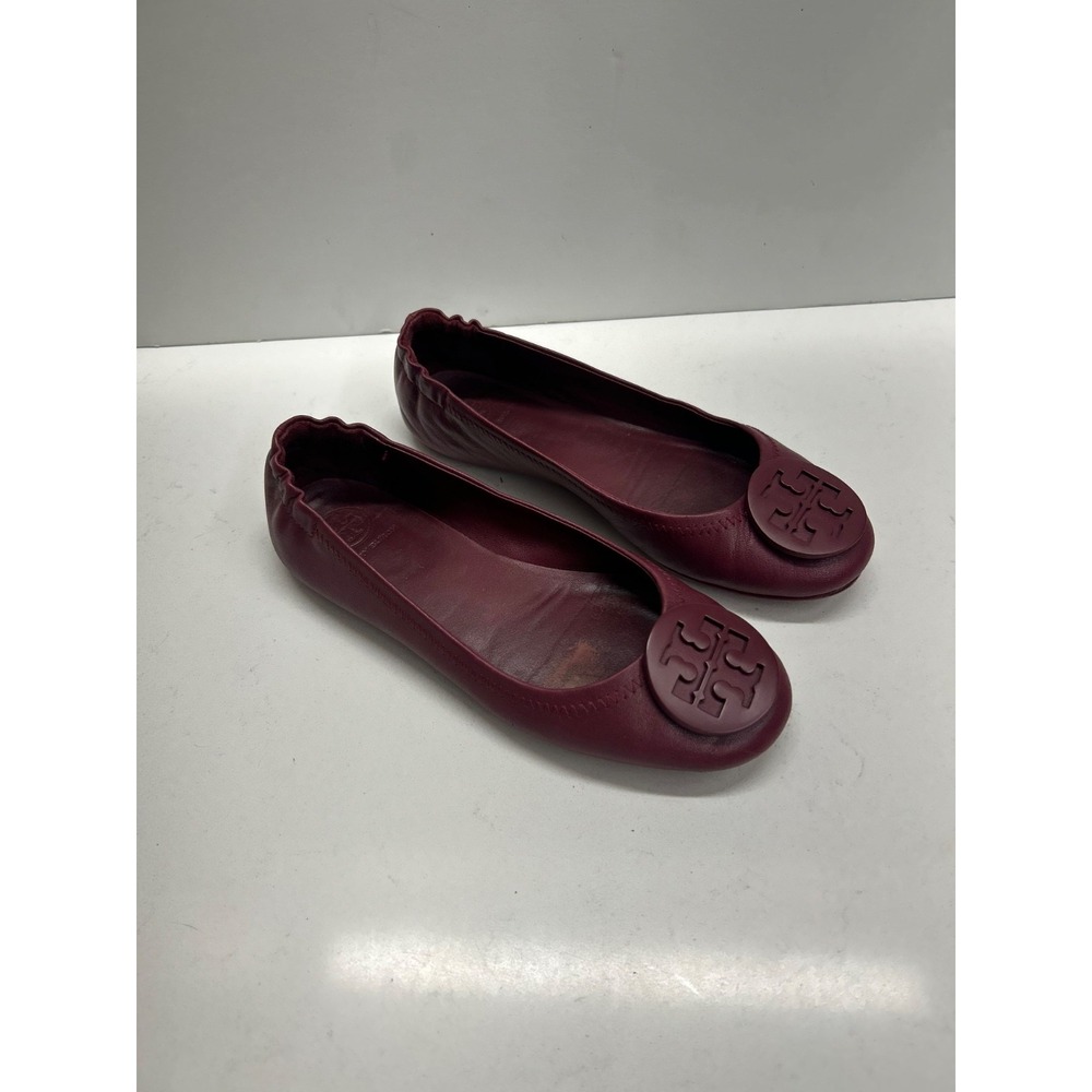 Tori Burch Leather Burgundy Flats Size 5.5
